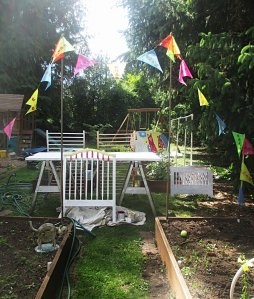 Getting the canvas -- old furniture and the garden itself -- ready for what would come next.